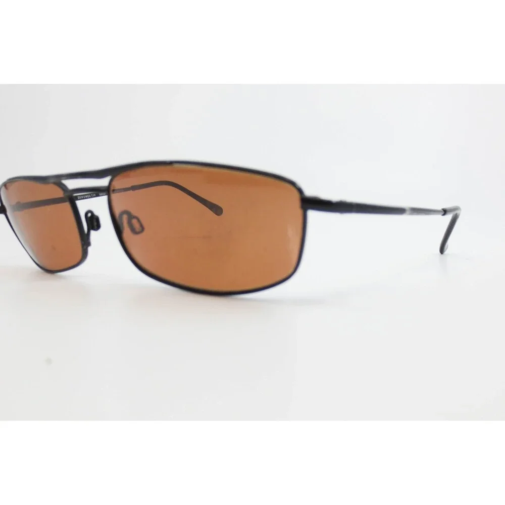 Serengeti Montalone 6859 Sunglasses Black Metal Frame Amber Lens Japan Made